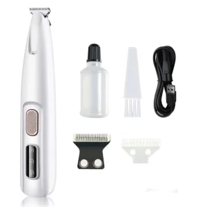 Cat Dog Paw Trimmer Rechargeable Pet Grooming Clippers with LED Light 18mm Precision Blade Low Noise for Paws Eyes Ears Face